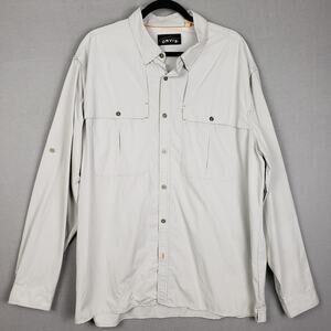 Orvis Men's Size XL Open Air Caster Long Sleeve Vented Button Up Gray‎ Fisherman